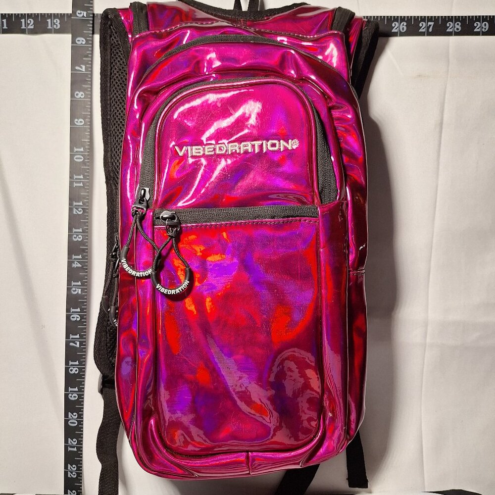 Vibedration Hydration Backpack w/o bladder -Holographic -Dark Pink/Purple - Used